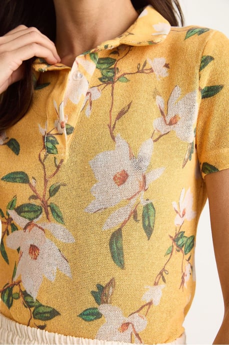 Blouse met Bloemmotief Polo-Shirt - Image 4