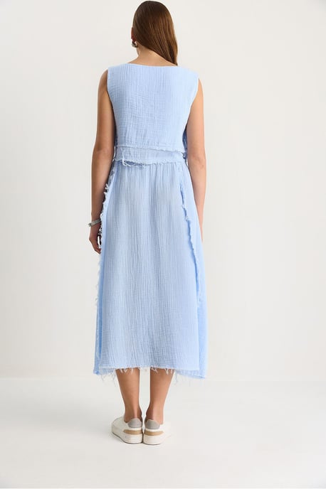 Textuur Blouse & Rok Muslin Stof Twee-Delige Set - Image 6