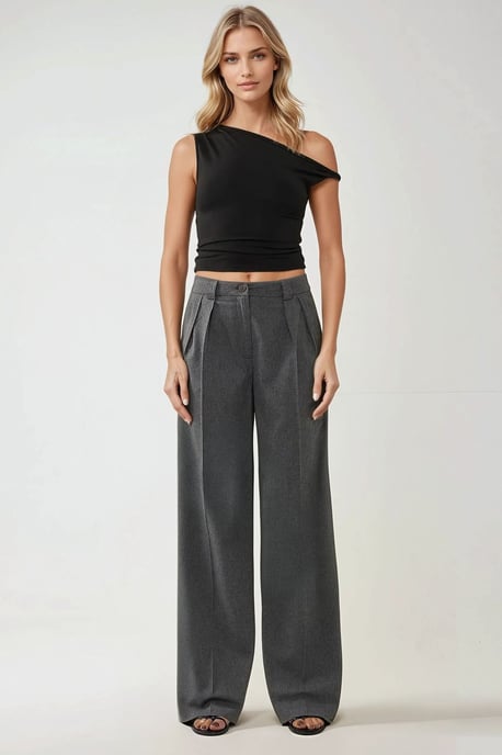 Asymmetrische Nek Off-Shoulder Slim Fit Top - Image 4