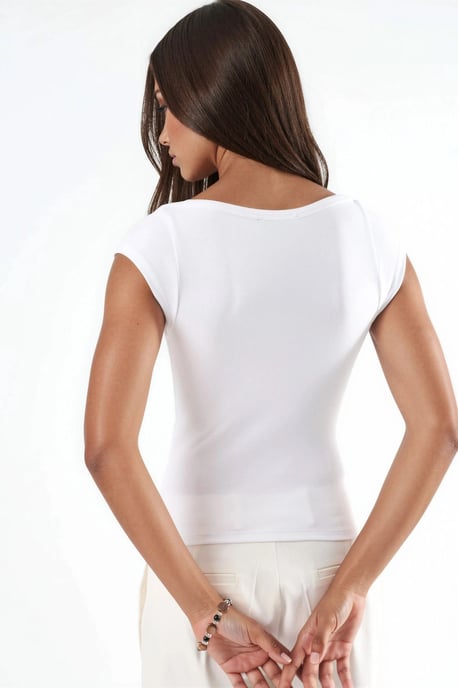 Slim Fit Boothals Blouse - Image 3