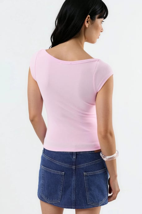 Slim Fit Boothals Blouse - Image 3