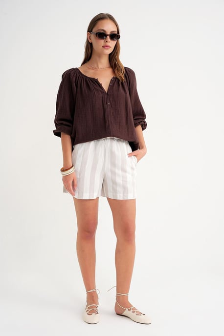 Geknoopte Mousseline Blouse - Image 2
