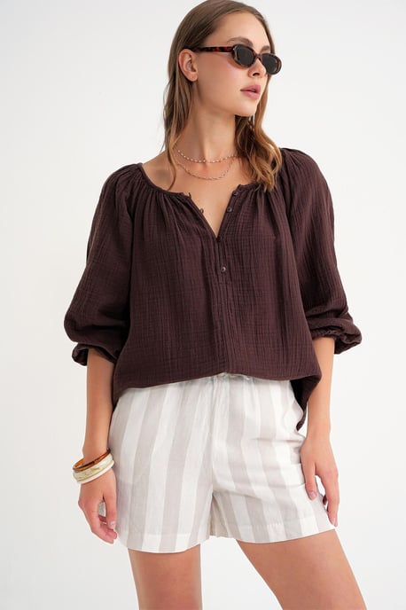Geknoopte Mousseline Blouse - Image 3