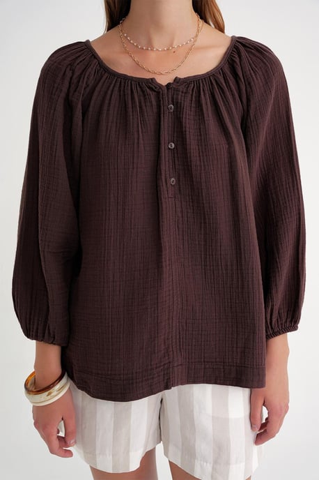 Geknoopte Mousseline Blouse - Image 5