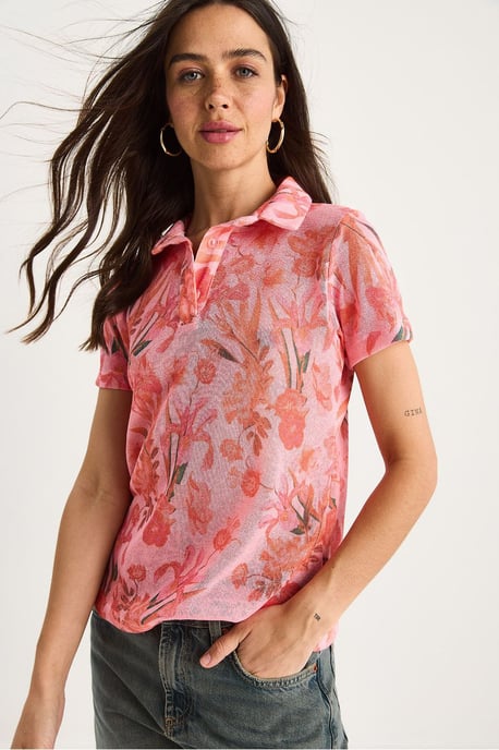 Bloemige Poloshirt Blouse - Image 2