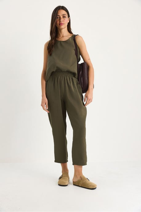Mouwloze Crew Neck Blouse en Carrof Fıt Broekset - Image 2