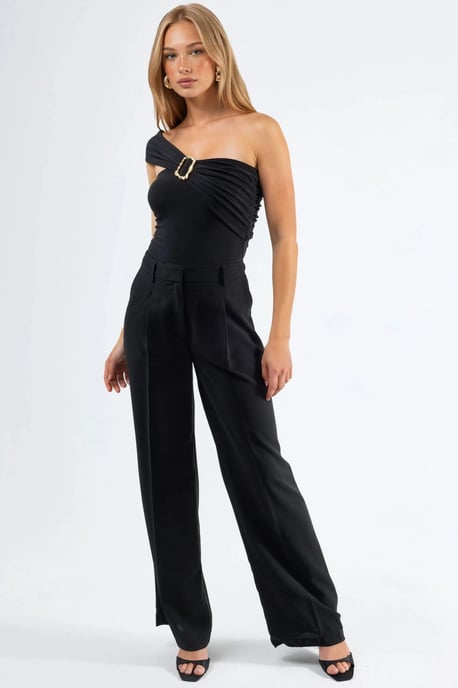Eén-schouder Gespen Brei Blouse - Image 5