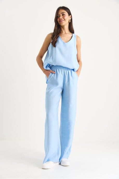 V-hals Katoenen Blouse-Broek Twee-Piece Set - Image 4