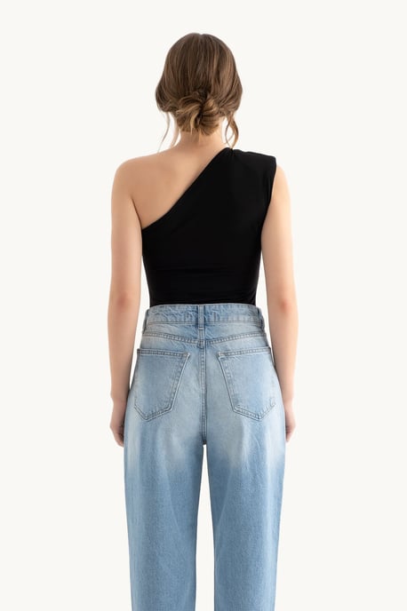 Eén Schouder Geraffineerde Cap Mouw Body - Image 2