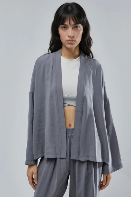 Lange Mouw Loose Fit Kimono - Image 5