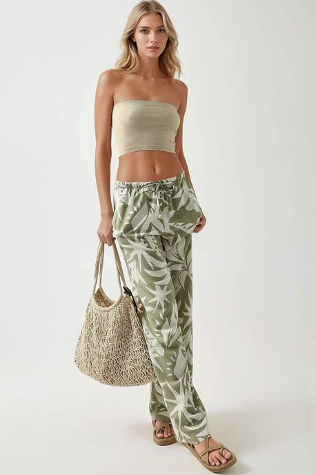 Slim Fit Strapless Geribbelde Crop Top - Image 3