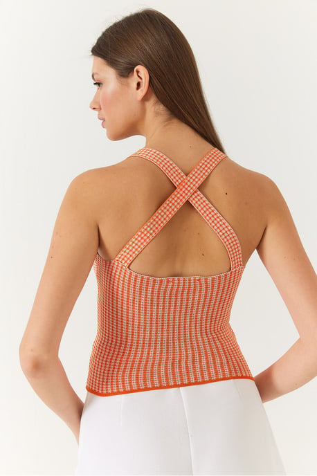 Ruitjespatroon Aansluitende Crop Top - Image 6