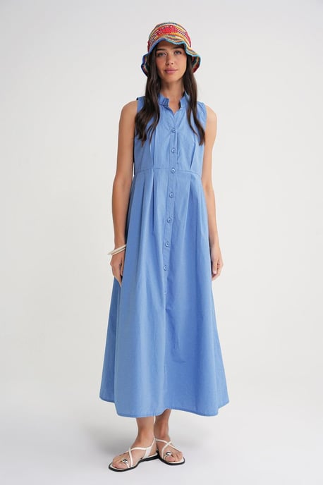 Geknoopte Tippet Kraag Maxi Jurk - Image 1
