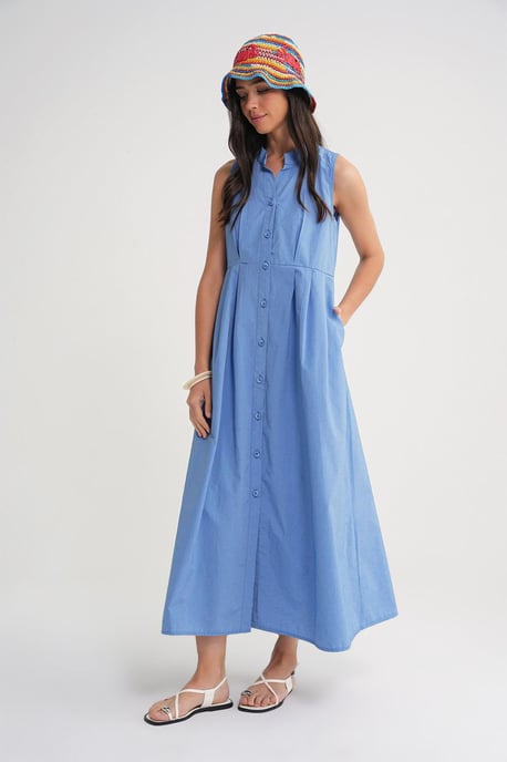 Geknoopte Tippet Kraag Maxi Jurk - Image 2