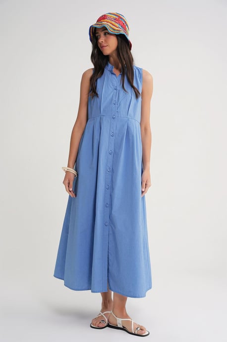 Geknoopte Tippet Kraag Maxi Jurk - Image 4