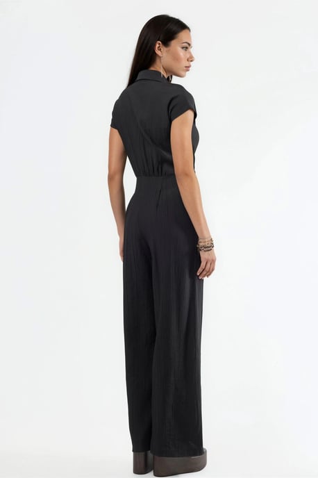 Bredelijne Overhemdkraag Jumpsuit met Knopen - Image 3