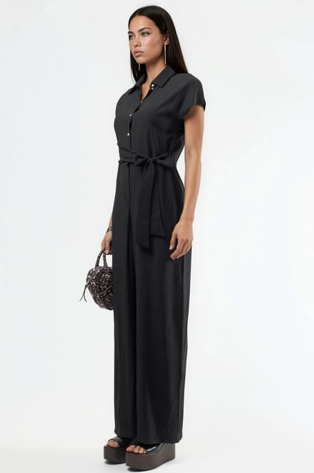 Bredelijne Overhemdkraag Jumpsuit met Knopen - Image 5