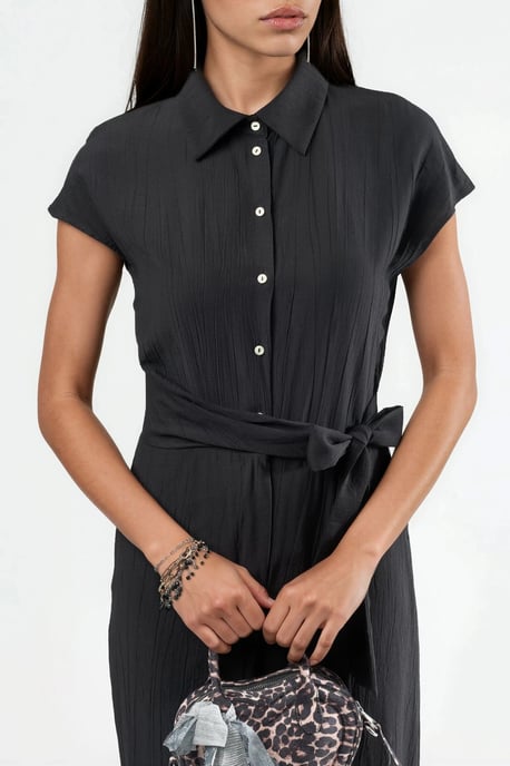 Bredelijne Overhemdkraag Jumpsuit met Knopen - Image 6
