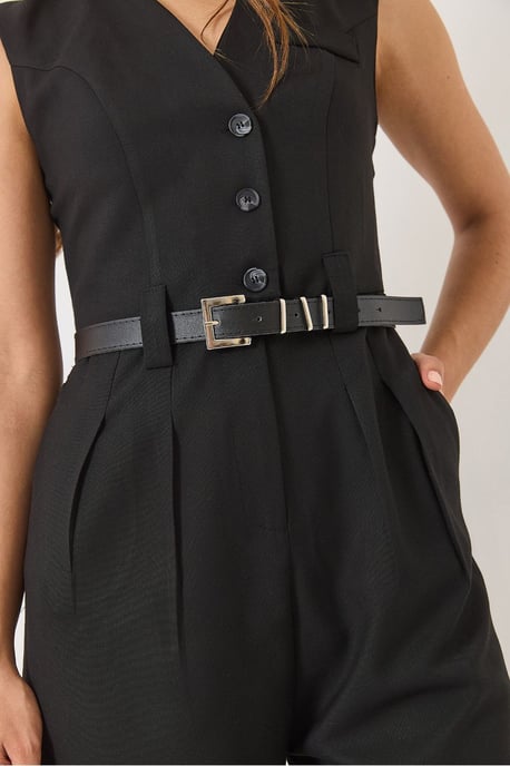 V-hals Wijde Pijpen Jumpsuit met Strikdetail - Image 4
