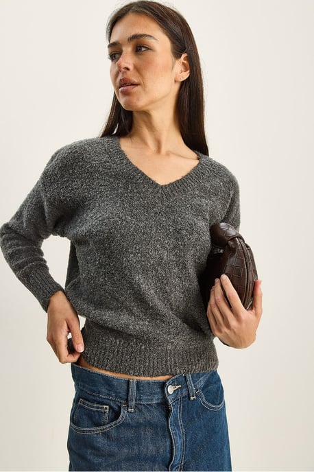 V-hals Textured Knit Trui - Image 2