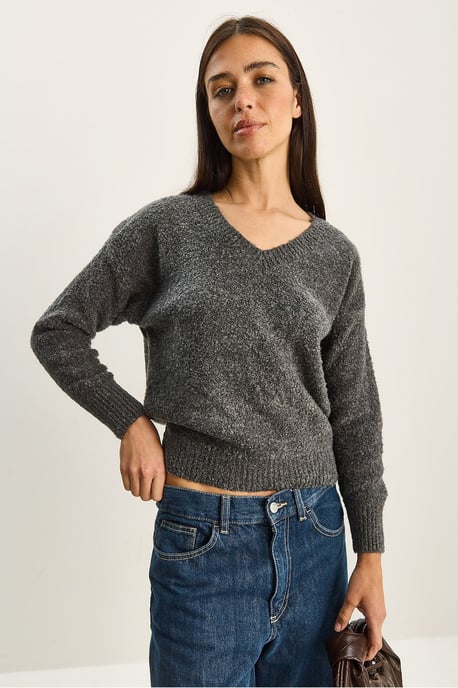 V-hals Textured Knit Trui - Image 4