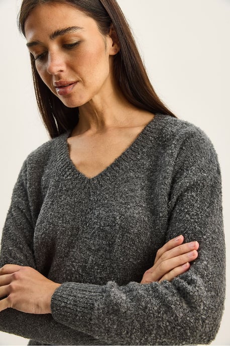 V-hals Textured Knit Trui - Image 6