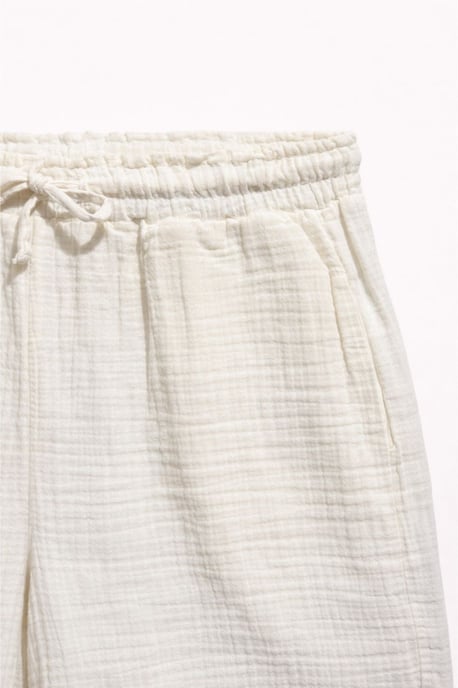 Hoge Taille Textuur Katoenen Shorts - Image 2