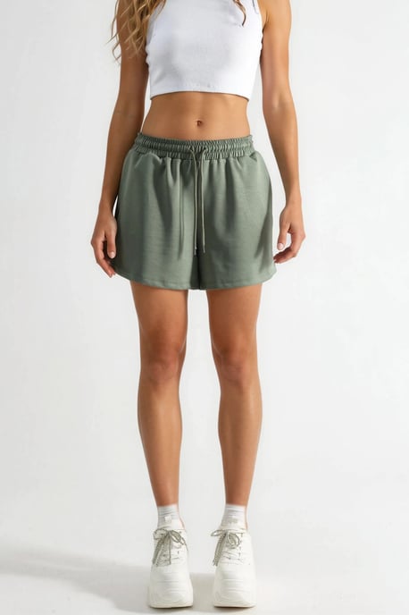 Elastische Taille Modal Korte Broek met Zakken - Image 1