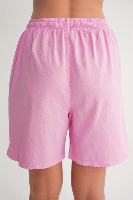Hoge taille katoenen mini shorts met trekkoord - Image 6
