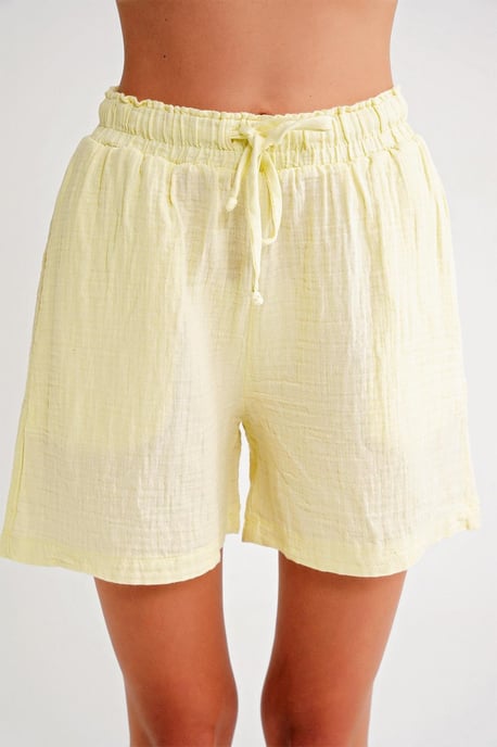 Hoge Taille Textured Katoenen Shorts - Image 4
