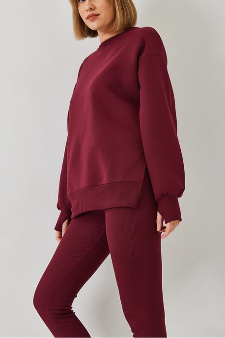 Textured Knit Capri Actieve Set met Ronde Hals - Image 2