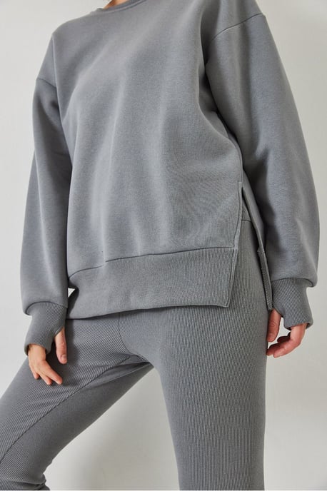 Textured Knit Capri Actieve Set met Ronde Hals - Image 2