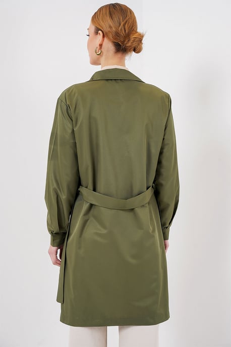 Dubbelbreasted Elastische Trenchcoat - Image 6