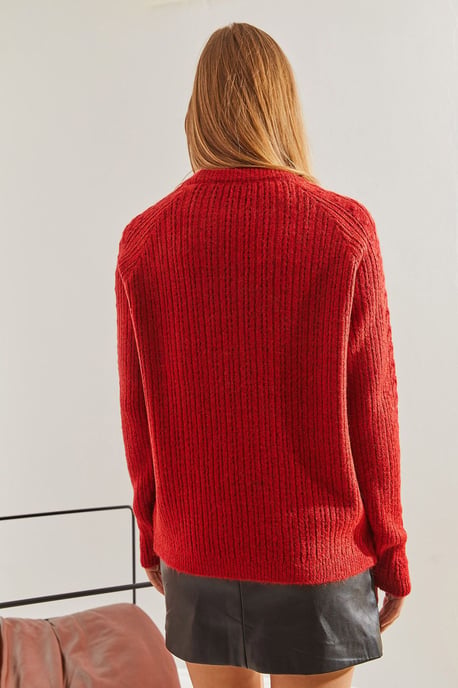 Patroon Dikke Crewneck Trui - Image 3
