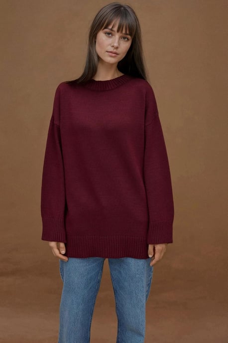 Dikke Gebreide Crewneck Lange Trui - Image 6