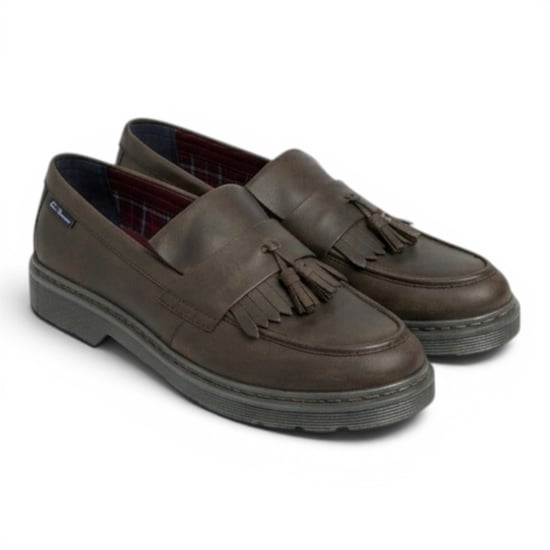 Ben Sherman heren loafers van bruin leer met kwastjes - Dudley - Image 4