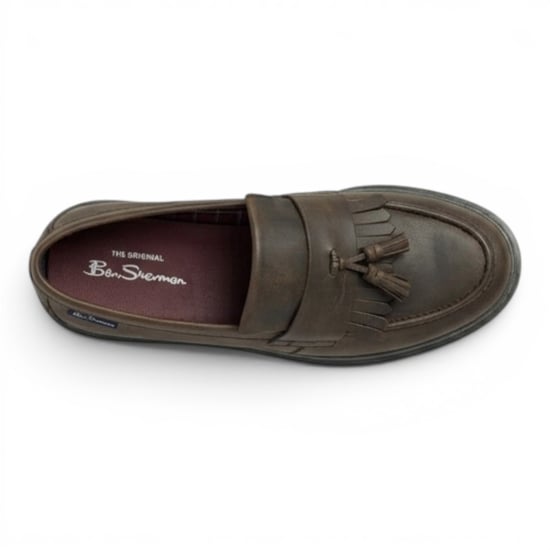 Ben Sherman heren loafers van bruin leer met kwastjes - Dudley - Image 5