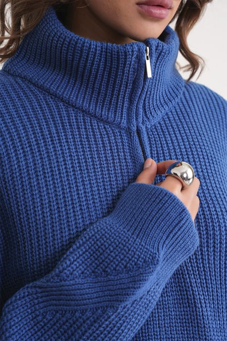 Getextureerde Lange Mouwen Gevoerd Kraag Sweater - Image 6