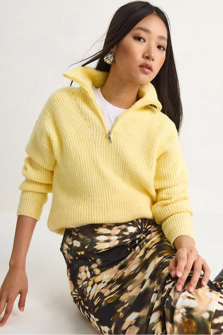 Oversized Textuurtrui met Ritskraag - Image 1