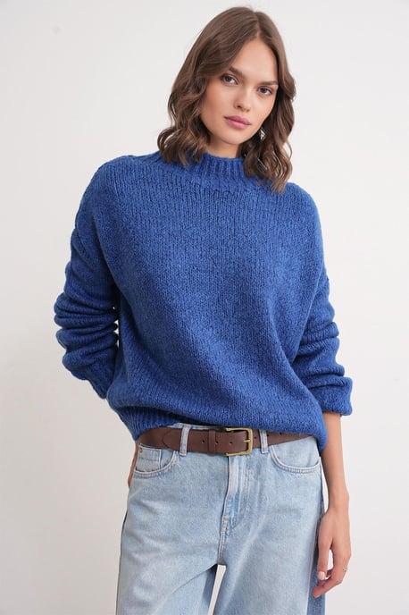 Relaxed Fit Crew Neck Dikke Gebreide Trui - Image 2