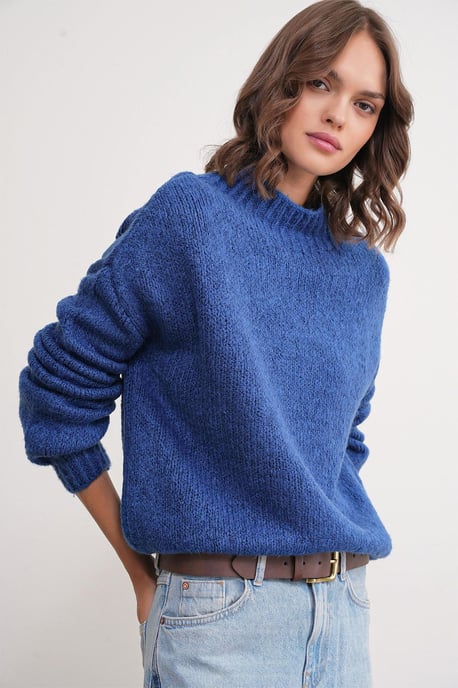 Relaxed Fit Crew Neck Dikke Gebreide Trui - Image 4