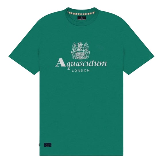 Aquascutum Active Beach Basic T-shirt Met Groot Logo In Groen - Image 1