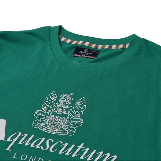 Aquascutum Active Beach Basic T-shirt Met Groot Logo In Groen - Image 2