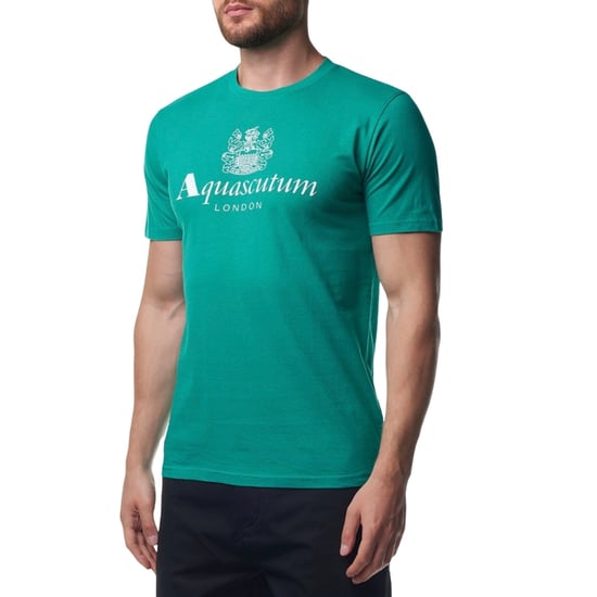 Aquascutum Active Beach Basic T-shirt Met Groot Logo In Groen - Image 3