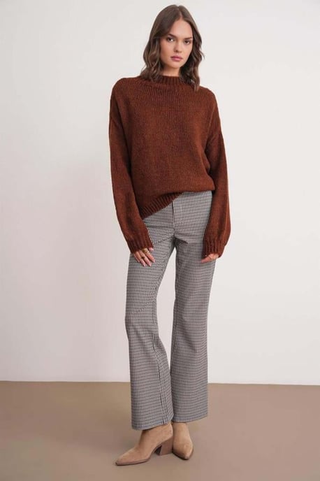 Relaxed Fit Crew Neck Dikke Gebreide Trui - Image 2