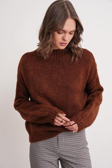 Relaxed Fit Crew Neck Dikke Gebreide Trui - Image 3