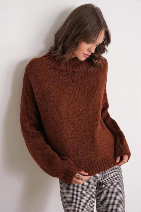 Relaxed Fit Crew Neck Dikke Gebreide Trui - Image 4
