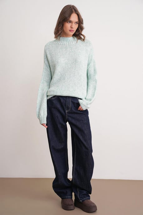 Relaxed Fit Crew Neck Dikke Gebreide Trui - Image 2