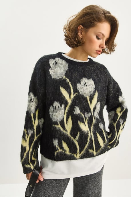 Ronde Hals Bloemen Trui - Image 4