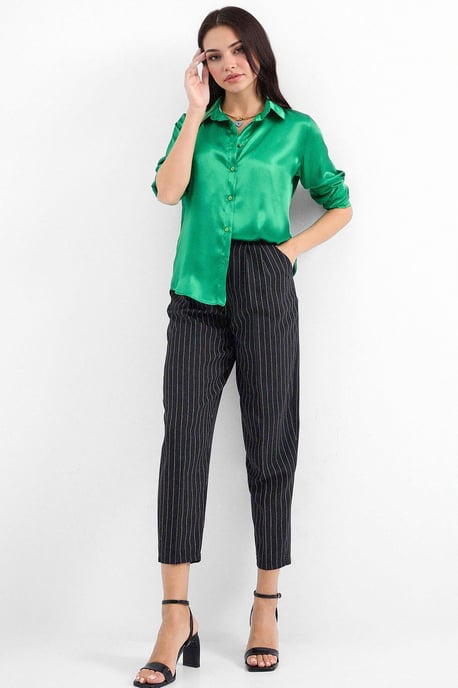 Satin Lange Mouwen Knop-Up Shirt - Image 2